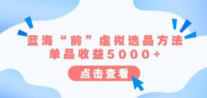 某公众号付费文章《蓝海“前”虚拟选品方法：单品收益5000+》-创客云联盟