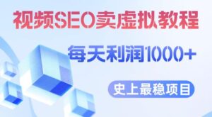 视频SEO出售虚拟产品每天稳定2-5单利润1000+史上最稳定私域变现项目【揭秘】-创客云联盟