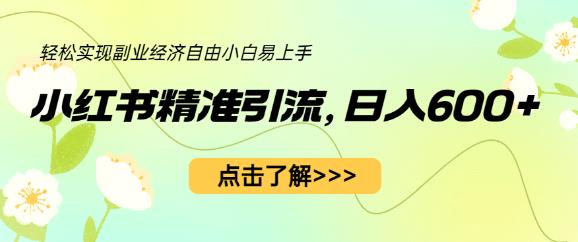 小红书精准引流，小白日入600+，轻松实现副业经济自由（教程+1153G资源）-创客云联盟