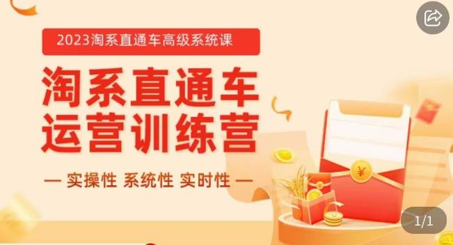 冠东·2023淘系直通车高级系统课，​实操性，系统性，实时性，直通车完整体系教学-创客云联盟