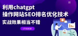 利用chatgpt操作网站SEO排名优化技术:实战效果相当不错(5节视频课)-创客云联盟