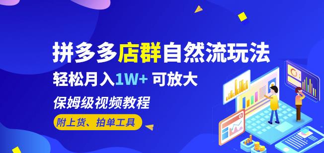 拼多多店群自然流玩法，轻松月入1W+保姆级视频教程（附上货、拍单工具）-创客云联盟