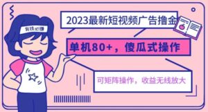 2023最新玩法短视频广告撸金，亲测单机收益80+，可矩阵，傻瓜式操作，小白可上手【揭秘】-创客云联盟