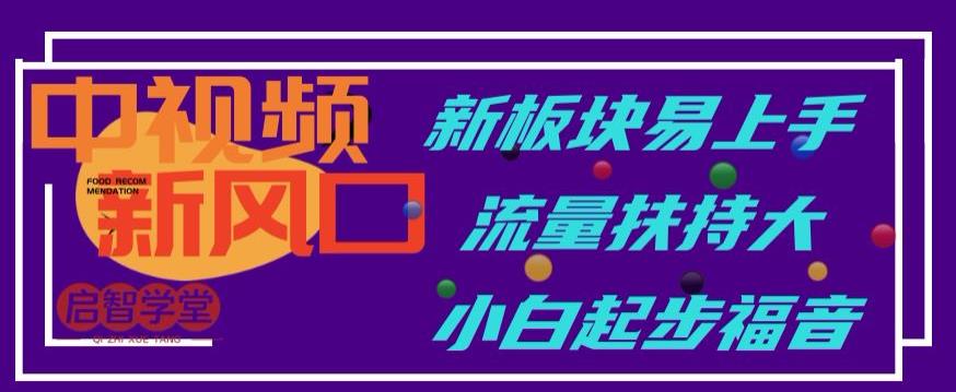中视频新风口，新板块易上手，流量扶持大，小白起步福音【揭秘】-创客云联盟
