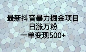 最新抖音暴力掘金项目，日涨万粉，一单变现500+【揭秘】-创客云联盟
