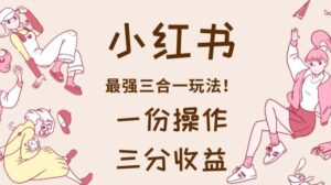 小红书最强三合一玩法,一份操作获得三份收益!【揭秘】-创客云联盟