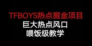 TFBOYS热点掘金项目，巨大热点风口，喂饭级教学-创客云联盟