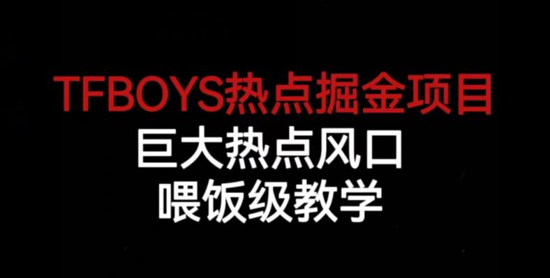 TFBOYS热点掘金项目，巨大热点风口，喂饭级教学-创客云联盟