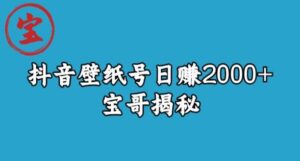 宝哥抖音壁纸号日赚2000+，不需要真人露脸就能操作【揭秘】-创客云联盟