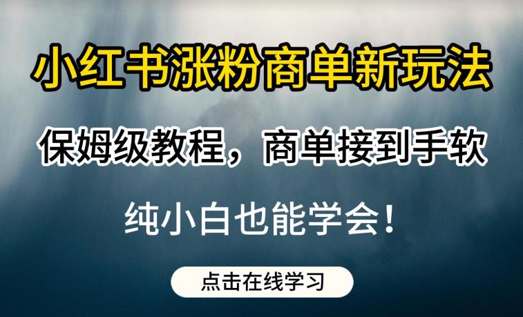 小红书涨粉商单新玩法，保姆级教程，商单接到手软，纯小白也能学会【揭秘】-创客云联盟