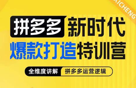 玺承·拼多多新时代爆款打造特训营，全维度讲解拼多多运营逻辑-创客云联盟