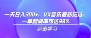 一天日入300+，VX音乐最新玩法，一单利润率可达99%【揭秘】-创客云联盟