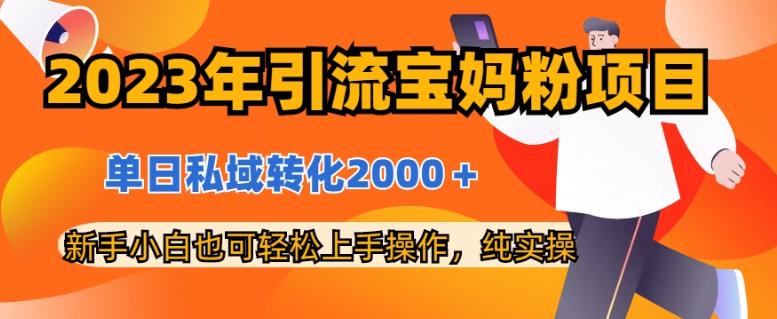 2023年引流宝妈粉项目，单日私域转化2000＋，新手小白也可轻松上手操作，纯实操-创客云联盟