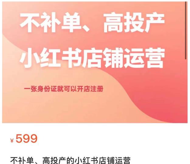 不补单、高投产的小红书店铺运营，一张身份证就可以开店注册-创客云联盟