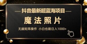 抖音最新超蓝海项目，魔法照片，无脑矩阵操作，小白也能日入1000+【揭秘】-创客云联盟