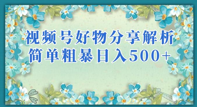 视频号好物分享解析，简单粗暴可以批量方大的项目【揭秘】-创客云联盟