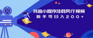 抖音小程序挂载风行视频,新手可日入200+-创客云联盟