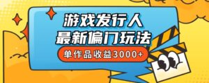 斥资8888学的游戏发行人最新偏门玩法，单作品收益3000+，新手很容易上手【揭秘】-创客云联盟