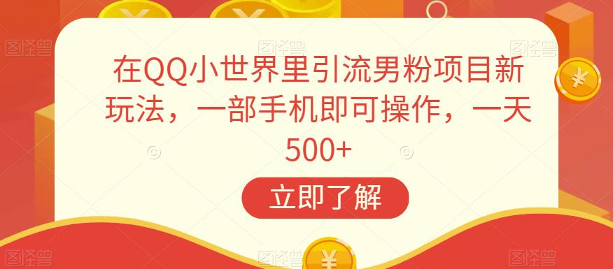 在QQ小世界里引流男粉项目新玩法，一部手机即可操作，一天500+【揭秘】-创客云联盟