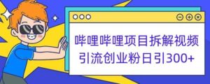哔哩哔哩项目拆解引流创业粉日引300+小白可轻松上手【揭秘】-创客云联盟
