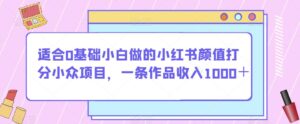 适合0基础小白做的小红书颜值打分小众项目,一条作品收入1000+【揭秘】-创客云联盟