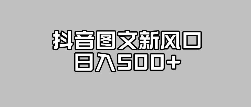 抖音图文最新风口，流量扶持非常高，日入500+【揭秘】-创客云联盟