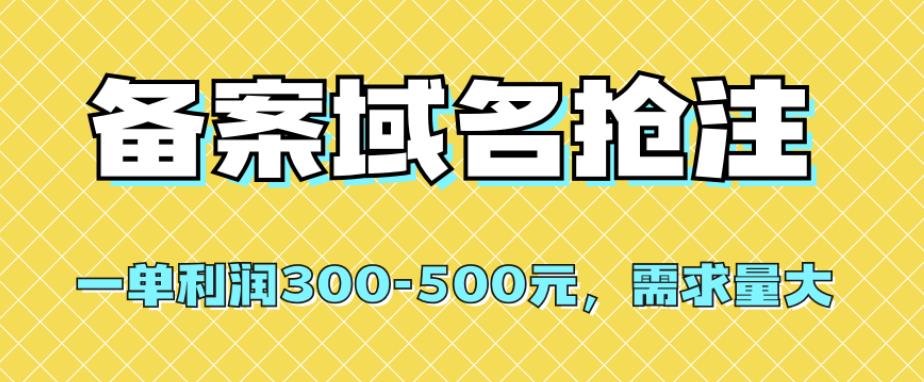 【全网首发】备案域名抢注，一单利润300-500元，需求量大-创客云联盟