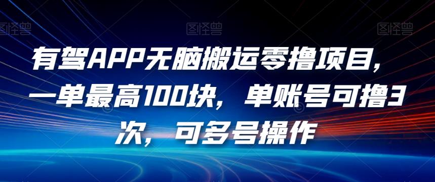 有驾APP无脑搬运零撸项目，一单最高100块，单账号可撸3次，可多号操作【揭秘】-创客云联盟