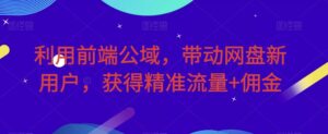 利用前端公域，带动网盘新用户，获得精准流量+佣金（揭秘）-创客云联盟