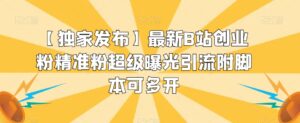 【独家发布】最新B站创业粉精准粉超级曝光引流附脚本可多开【揭秘】-创客云联盟