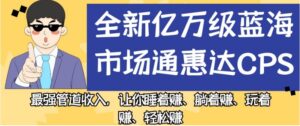 全新亿万级蓝海市场通惠达cps，最强管道收入，让你睡着赚、躺着赚、玩着赚、轻松赚【揭秘】-创客云联盟
