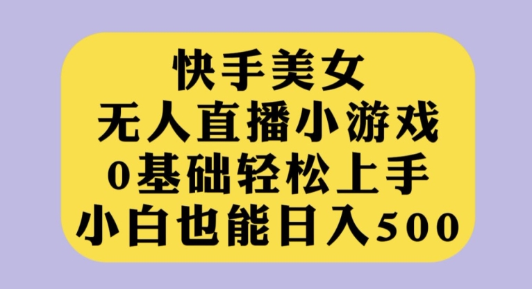 快手美女无人直播小游戏，0基础轻松上手，小白也能日入500【揭秘】-创客云联盟
