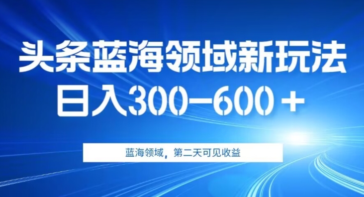 AI头条野路子蓝海领域新玩法2.0，日入300-600＋，附保姆级教程【揭秘】-创客云联盟