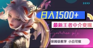 最新王者中介变现,日入1500+(教程+软件+1000G王者教学素材)【揭秘】-创客云联盟