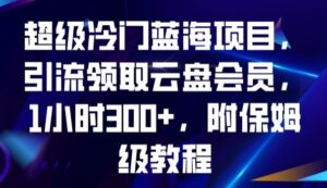超级冷门蓝海项目，引流领取云盘会员，1小时300+，附保姆级教程-创客云联盟