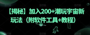 【揭秘】加入200+潮玩宇宙新玩法（附软件工具+教程）-创客云联盟
