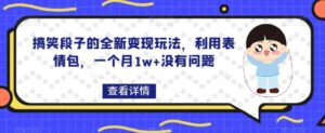 搞笑段子的全新变现玩法，利用表情包，一个月1w+没有问题【揭秘】-创客云联盟