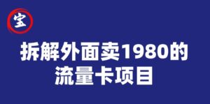 宝哥拆解外面卖1980手机流量卡项目,0成本无脑推广-创客云联盟