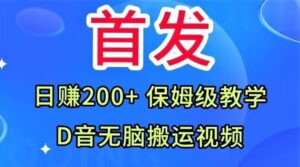 首发，抖音无脑搬运视频，日赚200+保姆级教学【揭秘】-创客云联盟