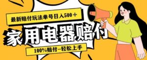 最新赔付玩法，家用电器赔付，100%赔付，目前蓝海号称单号日入500+【仅揭秘】-创客云联盟