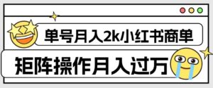 外面收费1980的小红书商单保姆级教程,单号月入2k,矩阵操作轻松月入过万-创客云联盟