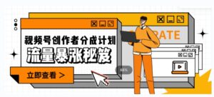 一条视频收益3000+，一条作品涨粉2000+，视频号流量爆炸·的秘籍-创客云联盟