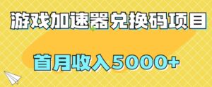 【全网首发】游戏加速器兑换码项目，首月收入5000+【揭秘】-创客云联盟