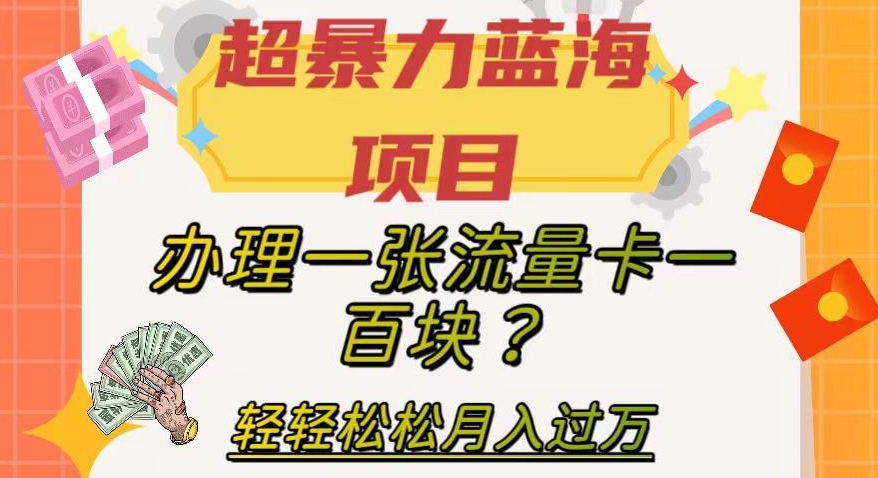 超暴力蓝海项目，办理一张流量卡一百块？轻轻松松月入过万，保姆级教程【揭秘】-创客云联盟