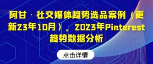 阿甘·社交媒体趋势选品案例（更新23年10月），2023年Pinterest趋势数据分析-创客云联盟