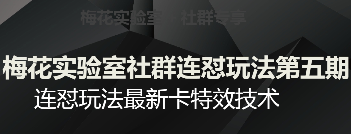 梅花实验室社群连怼玩法第五期，视频号连怼玩法最新卡特效技术-创客云联盟