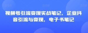 视频号引流变现实战笔记,企业抖音引流与变现,电子书笔记-创客云联盟