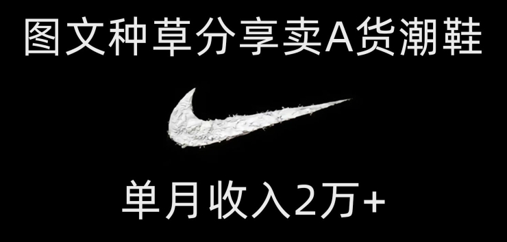 靠图文种草分享卖A货潮鞋，每天一小时，单月收入2万+【揭秘】-创客云联盟