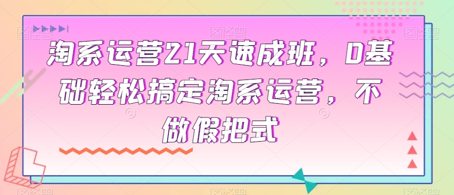 淘系运营21天速成班，0基础轻松搞定淘系运营，不做假把式-创客云联盟