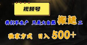 视频号轻松搬运日赚500+，一个1分钟1条原创视频【揭秘】-创客云联盟